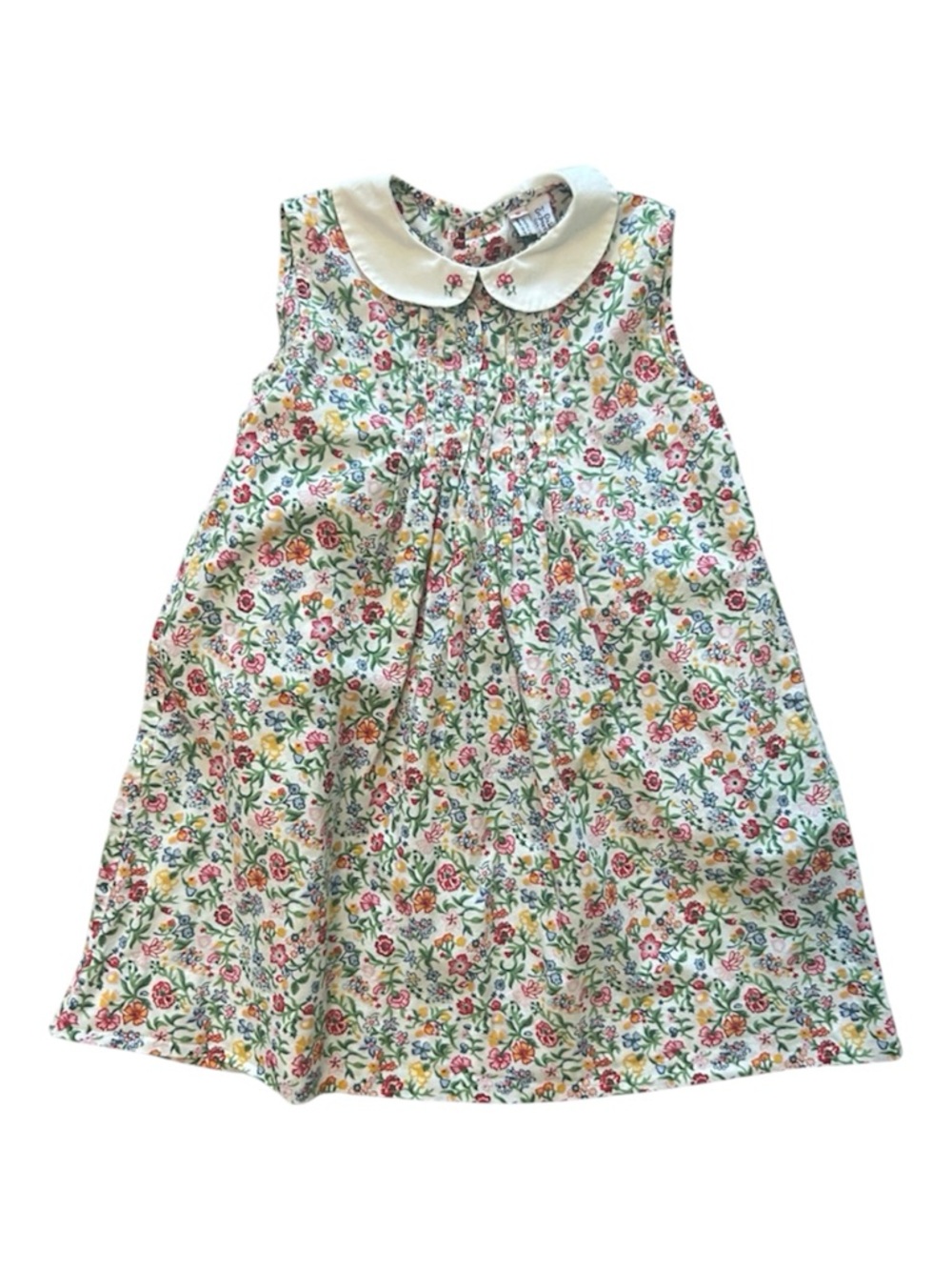 Orient Express Girls Floral Trim Peter Pan Collar Dress Multicolor Floral Sz 5